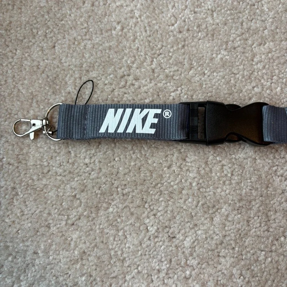 Nike Lanyards Detachable Keychain Badge ID Holders Gray White Lot of 15 NWT - Picture 2 of 3